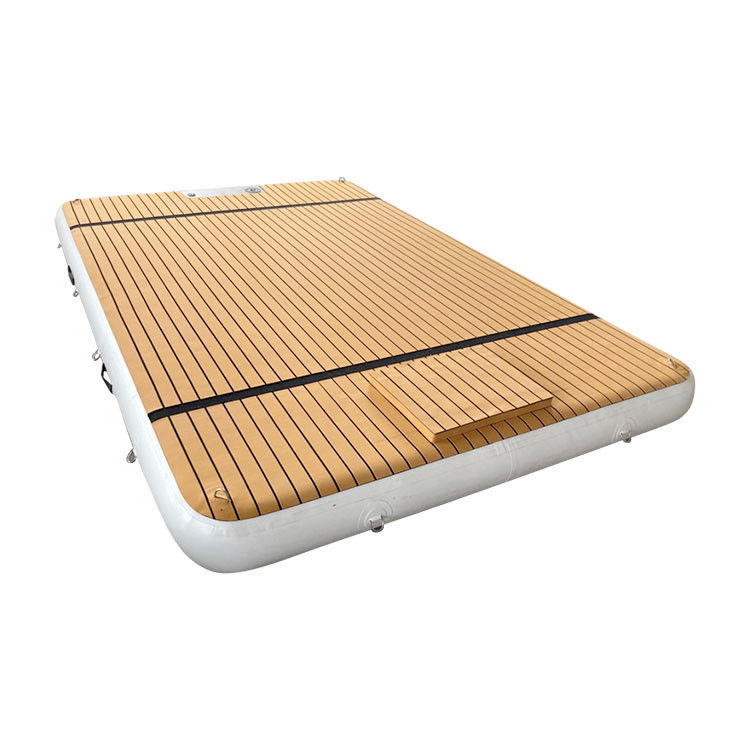 Plataforma Flutuante Inflável Ilha de Água Jet Ski Dock Mat C Forma Dock Flutuante Para Lago
