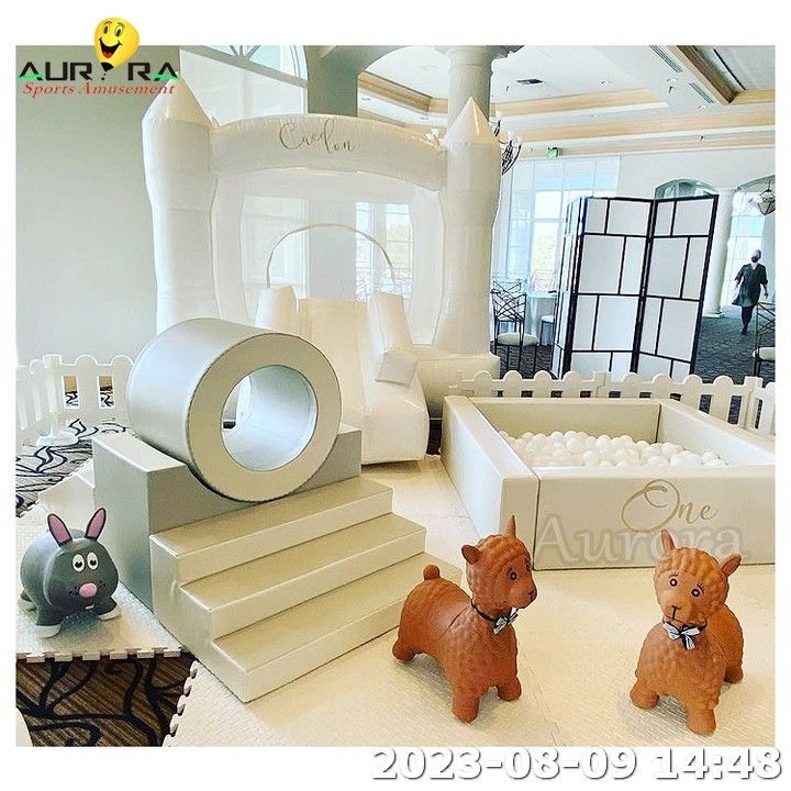Fogo de bola ao ar livre Crianças Soft Play Sets Area Indoor Inflatable Bounce House