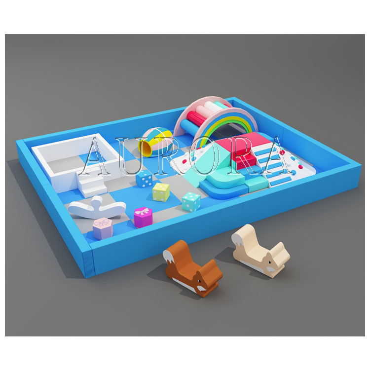 Crianças Soft Play Ball Pit Um conjunto completo Soft Play Rainbow Bridge Soft Play Equipamento