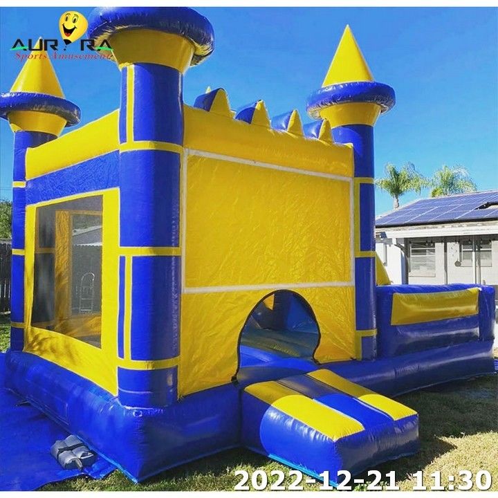 Casa de salto inflável Salto de salto Cor azul Slide combinado personalizado